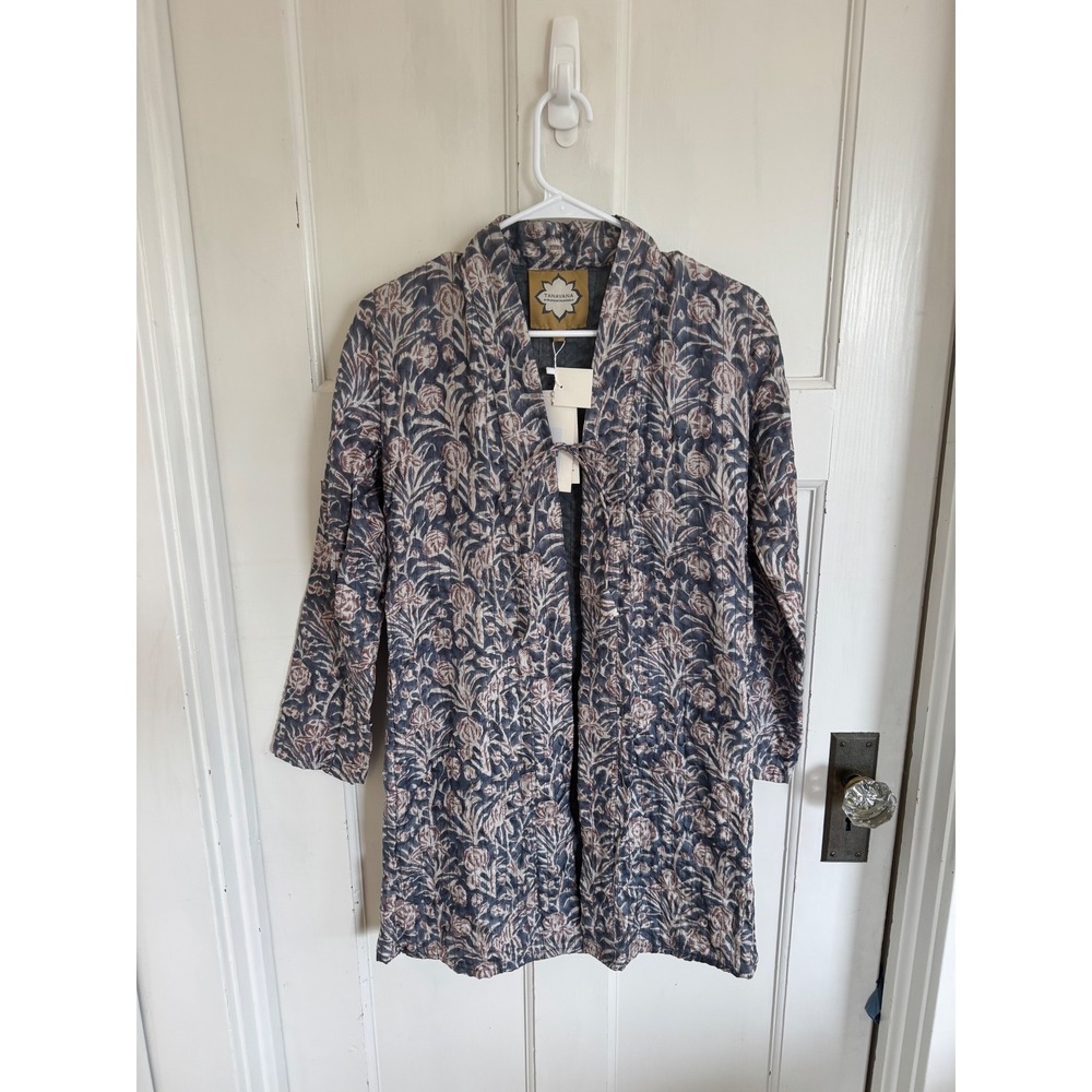 NWT Tanavana floral quilted lightweight silk jacket size small